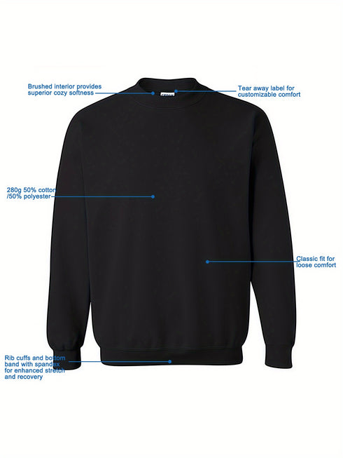 Braxton Herren Weihnachtspullover - Schwarzes langärmliges Freizeit-Sweatshirt