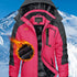 Damen Winter Skijacke mit Fleecefutter & abnehmbarer Kapuze