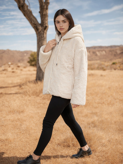 Damen Winterjacke mit Kapuze | flauschig warm & stylisch