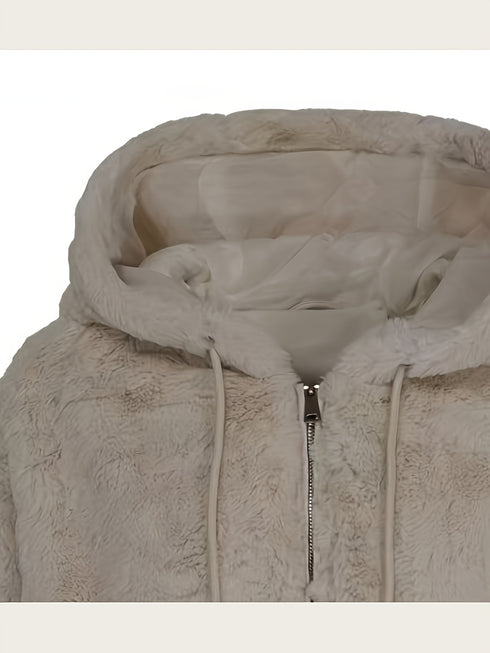 Plush Fleece Jacke Damen mit Kapuze | Gemütlich & Stylisch
