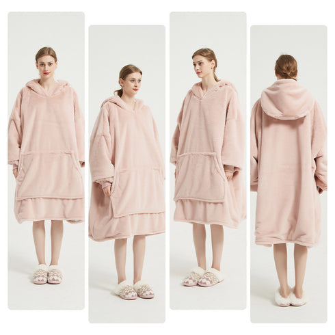 TV-Hoodie-Decke mit Ärmeln & Tasche – flauschige Kuscheldecke für Sofa