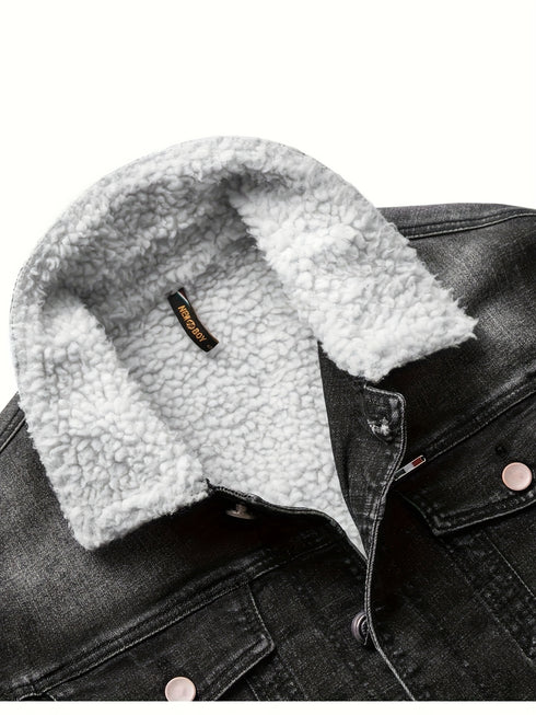 Helgarn Herrenjacke – Arbeitskleidungsstil, normale Passform, zum Anknöpfen