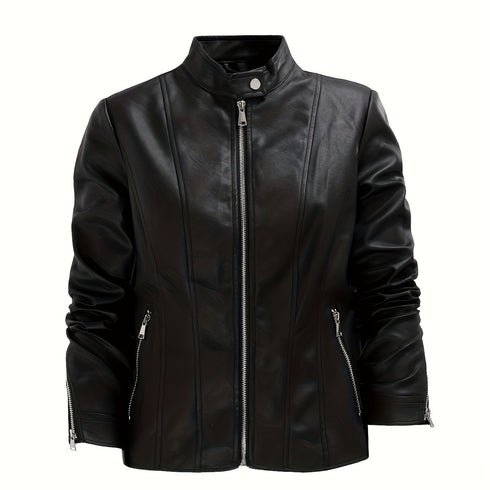 Kurze Bikerjacke im Bobber-Stil Winter Damenjacke