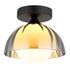 Solveig Retro Deckenleuchte Rauchglas modern für Flur Wohnzimmer