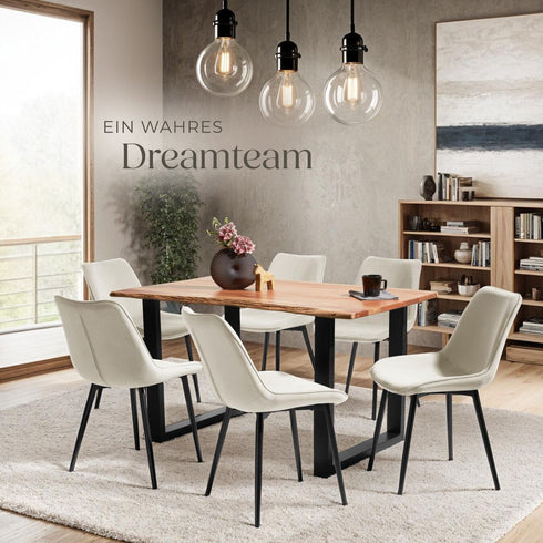 ELMAR Esszimmerstuhl 4er Set in Samtoptik