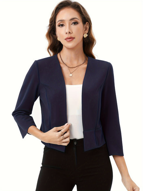 Damen Open-Front Blazer mit ¾-Ärmeln | Elegant & Chic