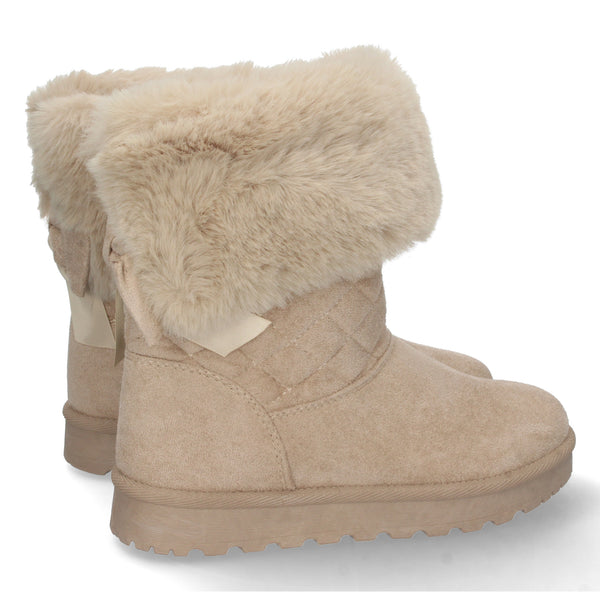 BEQUEME UND WARME AUSTRALISCHE DAMENSTIEFEL MIT INNENFELL UND SCHLEIFENDDETAIL AM ABSATZ – IDEAL FÜR HERBST UND WINTER