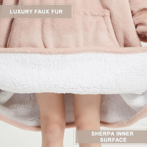 TV-Hoodie-Decke mit Ärmeln & Tasche – flauschige Kuscheldecke für Sofa