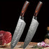 Shinju 2‑teiliges Damastmesser‑Set | Kochmesser & Fleischmesser | Pakkaholzgriff | Shiraki