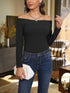 Damen Pullover Schulterfreies Langarm-Oberteil - Vielseitige Bluse
