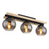 Vilda LED Deckenstrahler Holz Rauchglas 3-flammig