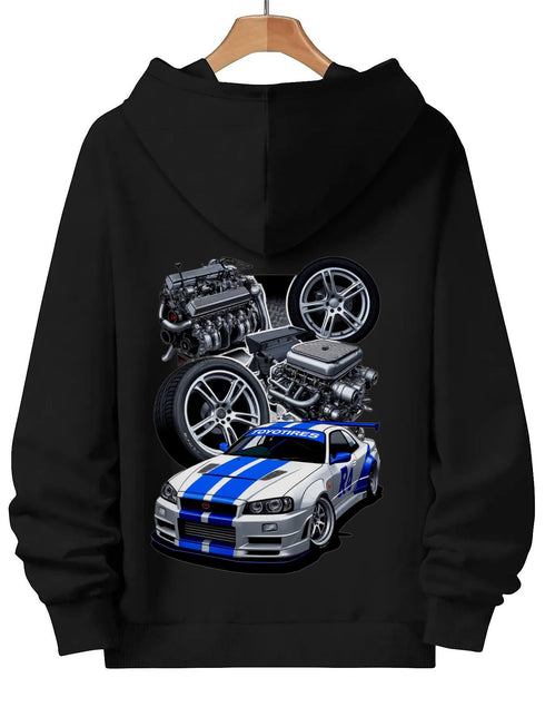 Autonix Herren Hoodie Automotive Grafik 3D-Druck