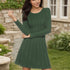 Elegante A-Linien Kleid Damen Winter Midi & Langarm