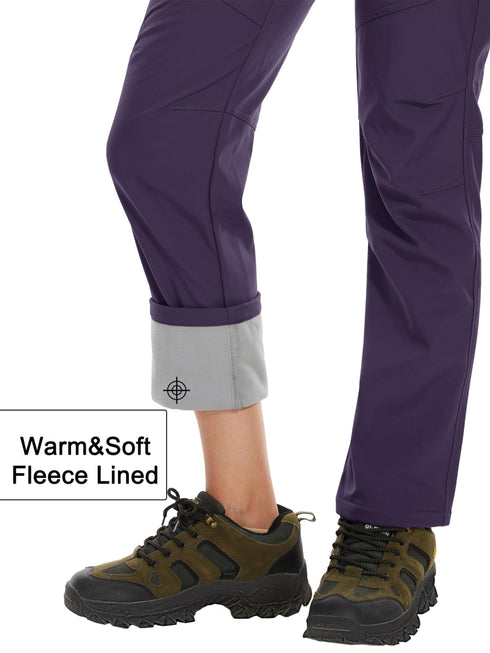 Fleece-Softshell-Wanderhosen für Damen | Warme Winterhosen für draußen