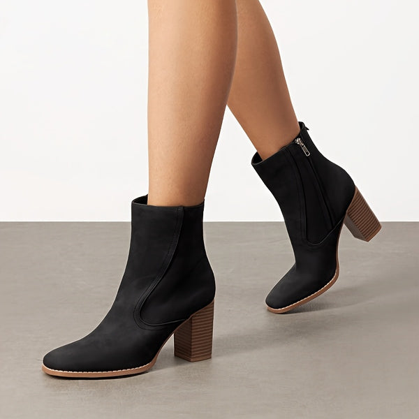 DAMEN-STIEFELETTEN MIT STRETCH MODISCHE ABSATZBOOTIES