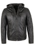 Helgarnox Herren Lederjacke mit Kapuze – echtes Lammleder