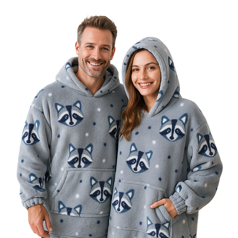 Übergroßer Plüsch-Hoodie-Bademantel | Ultraweicher Deckenmantel mit Kapuze