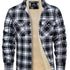 Falkorax Herren Flanell-Hemdjacke fleecegefüttert warm