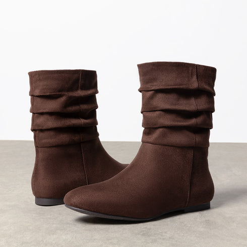 DAMEN FLACHE STIEFELETTEN – MODISCHE KURZSTIEFEL MIT NIEDRIGEM ABSATZ – LÄSSIGE BOOTIES FÜR JEDEN TAG