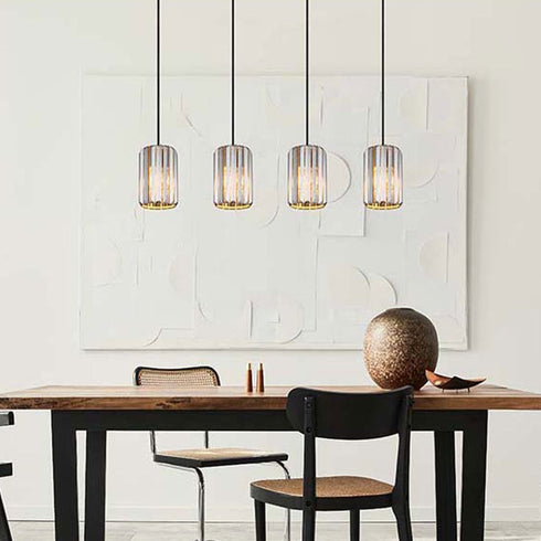 Sigrid 4-Glühbirnen-Hängelampe aus Rauchglas | moderne Pendelleuchte
