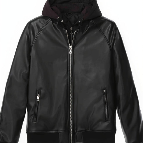 Korvran Herren Motorradjacke mit Kapuze – Vintage & Funktion