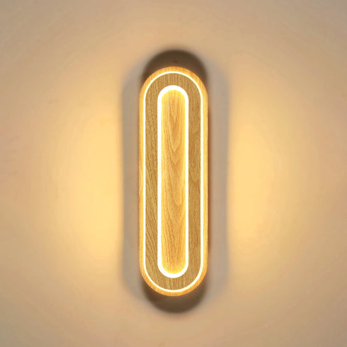 Elise LED Wandleuchte Acryl Holzoptik | Shiraki