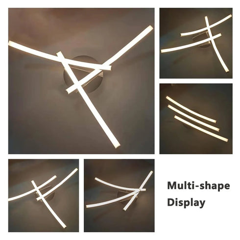 Solveig LED Deckenleuchte Gabel-Design Coolweiß | Shiraki