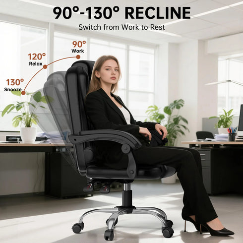 Alessandro – Ergonomischer Bürostuhl mit hoher Rückenlehne und PU-Leder
