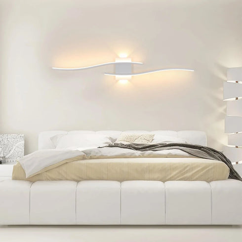 Alva LED Wandleuchte 27W Weiß Curve Design | Shiraki