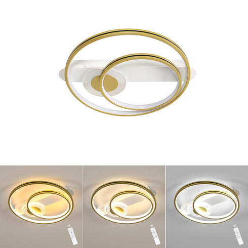 Frida LED Deckenleuchte rund Gold dimmbar | Shiraki