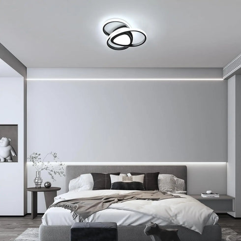 Lukas LED Deckenleuchte 30W Aluminium Schwarz | Shiraki