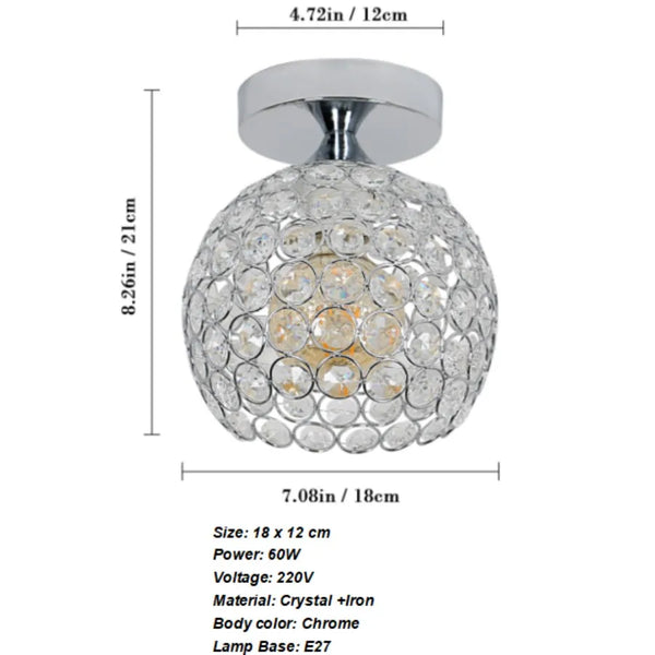 Britta Mini LED Deckenleuchte Kristall Silber | Shiraki