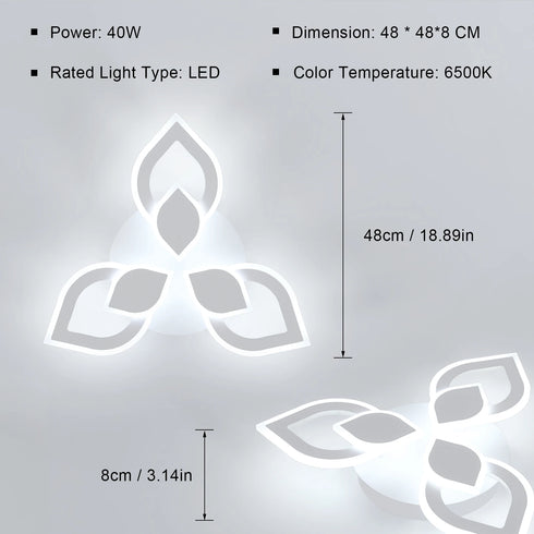 Amara LED Deckenleuchte Weiß Acryl | Shiraki