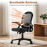 Renato Compact Mesh Bürostuhl – Ergonomischer Mittelrückenstuhl mit klappbaren Armlehnen