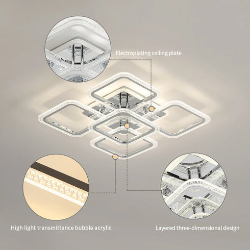 Erik LED Deckenleuchte dimmbar Aluminium Acryl | Shiraki