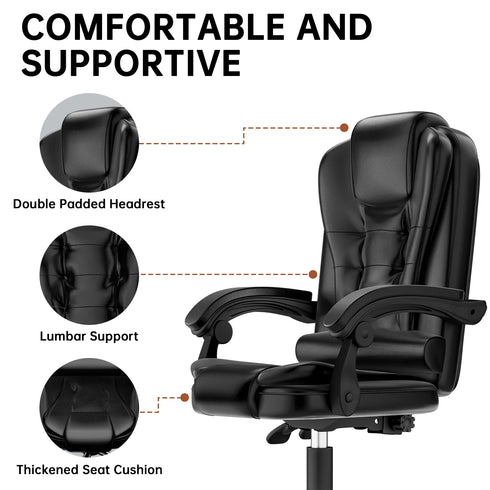 Alessandro – Ergonomischer Bürostuhl mit hoher Rückenlehne und PU-Leder