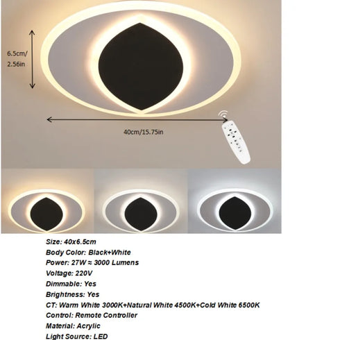Helena LED Acryl-Deckenleuchte Dimmbar | Shiraki