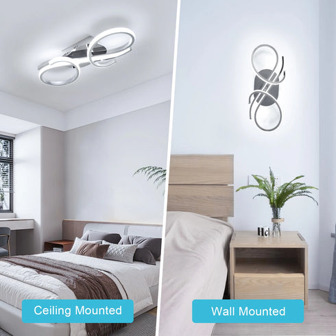Asta LED Deckenleuchte geometrisch Silber 36W | Shiraki