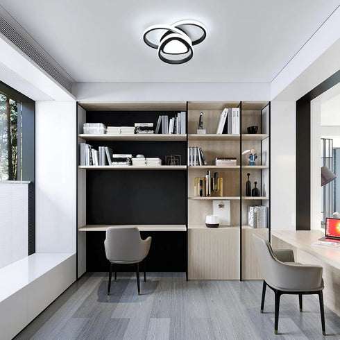 Lukas LED Deckenleuchte 30W Aluminium Schwarz | Shiraki