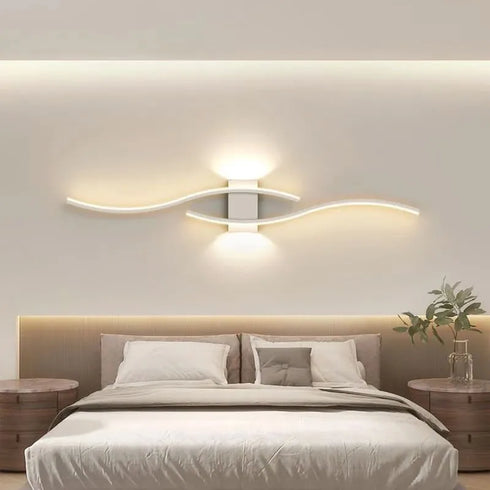 Alva LED Wandleuchte 27W Weiß Curve Design | Shiraki