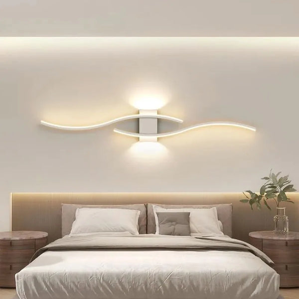 Alva LED Wandleuchte 27W Weiß Curve Design | Shiraki