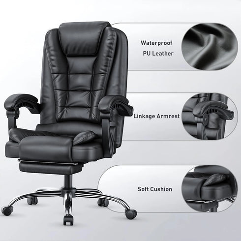 Matteo Schwenkbarer Bürostuhl mit Fußstütze – Ergonomischer Komfort