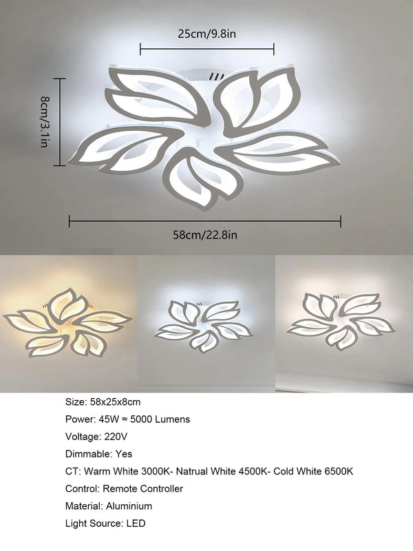 Vidar LED Deckenleuchte 5-flammig Dimmbar Weiß | Shiraki