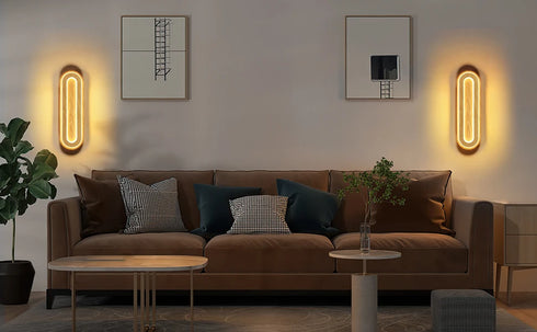 Elise LED Wandleuchte Acryl Holzoptik | Shiraki
