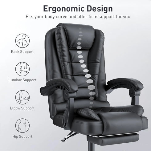 Matteo Schwenkbarer Bürostuhl mit Fußstütze – Ergonomischer Komfort