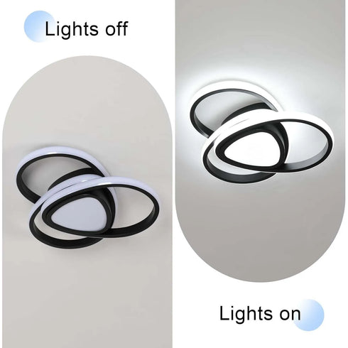 Lukas LED Deckenleuchte 30W Aluminium Schwarz | Shiraki