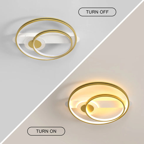 Frida LED Deckenleuchte rund Gold dimmbar | Shiraki