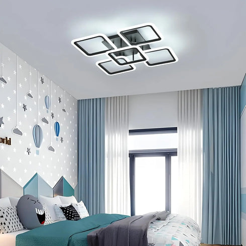 Camille LED Deckenleuchte Quadratisch Schwarz 61W | Shiraki