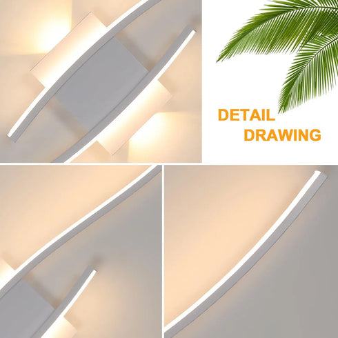Alva LED Wandleuchte 27W Weiß Curve Design | Shiraki