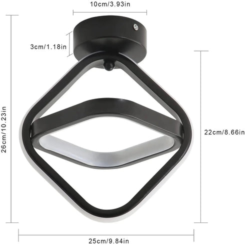 Nils LED Deckenleuchte Quadrate Schwarz | Shiraki